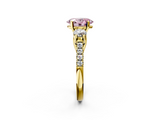 Yellow gold Three-Stone Fancy Pink Oval  Cut Diamond Pavé Band with Four-Prong Setting_30