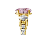Yellow gold Three-Stone Fancy Pink Oval  Cut Diamond Pavé Band with Four-Prong Setting_33