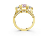 Yellow gold Three-Stone Fancy Pink Oval  Cut Diamond Ring with Channel-Set Band and Four-Prong Setting_52