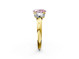 Yellow gold Three-Stone Fancy Pink Oval  Cut Diamond Ring with Channel-Set Band and Four-Prong Setting_70