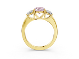 Yellow gold Three-Stone Fancy Pink Oval  Cut Diamond Ring with Channel-Set Band and Four-Prong Setting_71