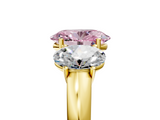 Yellow gold Three-Stone Fancy Pink Oval  Cut Diamond Ring with Channel-Set Band and Four-Prong Setting_73