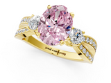 Yellow gold Three-Stone Fancy Pink Oval  Cut Diamond Twist Band with Prong Setting_39