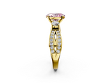 Yellow gold Three-Stone Fancy Pink Oval  Cut Diamond Twist Band with Prong Setting_40