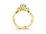 Yellow gold Three-Stone Fancy Pink Oval  Cut Diamond Twist Band with Prong Setting_41