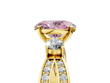 Yellow gold Three-Stone Fancy Pink Oval  Cut Diamond Twist Band with Prong Setting_43