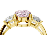 Yellow gold Three-Stone Fancy Pink Oval  Cut Solitaire Ring with Prong Setting_7