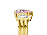 Yellow gold Three-Stone Fancy Pink Pear Cut Cut Classic Band Prong Setting Ring_5