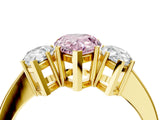 Yellow gold Three-Stone Fancy Pink Pear Cut Cut Diamond Engagement Ring with Flat Band and Four-Prong Setting_16