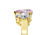 Yellow gold Three-Stone Fancy Pink Pear Cut Cut Diamond Engagement Ring with Flat Band and Four-Prong Setting_17