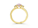 Yellow gold Three-Stone Fancy Pink Pear Cut Cut Diamond Pavé Band with Prong Setting_30