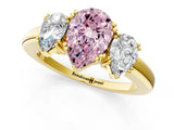 Yellow gold Three-Stone Fancy Pink Pear Cut Cut Diamond Ring with Channel Set Band and Four-Prong Setting_25