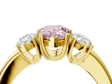 Yellow gold Three-Stone Fancy Pink Pear Cut Cut Diamond Ring with Channel Set Band and Four-Prong Setting_28