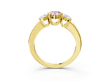 Yellow gold Three-Stone Fancy Pink Pear Cut Cut Diamond Ring with Channel Set Band and Four-Prong Setting_3