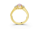 Yellow gold Three-Stone Fancy Pink Pear Cut Cut Diamond Ring with Prong Setting and Classic Band_3