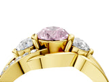 Yellow gold Three-Stone Fancy Pink Pear Cut Cut Diamond Split Shank Prong Set Ring_4