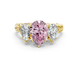 Yellow gold Three-Stone Fancy Pink Pear Cut Diamond Braided Band Ring with Four-Prong Setting_40