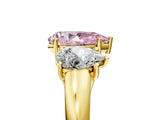 Yellow gold Three-Stone Fancy Pink Pear Cut Diamond Engagement Ring with Prong Setting_8