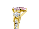 Yellow gold Three-Stone Fancy Pink Pear  Cut Diamond Pavé Band with Four-Prong Setting_33