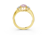 Yellow gold Three-Stone Fancy Pink Pear  Cut Diamond Ring with Channel-Set Band and Four-Prong Setting_79