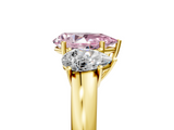 Yellow gold Three-Stone Fancy Pink Pear  Cut Diamond Ring with Channel-Set Band and Four-Prong Setting_81