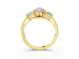 Yellow gold Three-Stone Fancy Pink Pear  Cut Solitaire Ring with Prong Setting_6