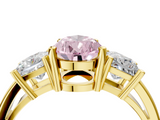 Yellow gold Three-Stone Fancy Pink Pear  Cut Solitaire Ring with Prong Setting_7