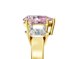 Yellow gold Three-Stone Fancy Pink Pear  Cut Solitaire Ring with Prong Setting_8