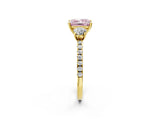 Yellow gold Three-Stone Fancy Pink Princess Cut Cut Diamond Pavé Band with Prong Setting_17