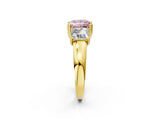 Yellow gold Three-Stone Fancy Pink Princess Cut Cut Diamond Ring with Channel Set Band and Four-Prong Setting_26