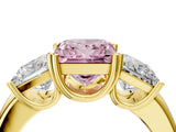 Yellow gold Three-Stone Fancy Pink Princess Cut Cut Diamond Ring with Channel Set Band and Four-Prong Setting_28