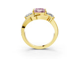 Yellow gold Three-Stone Fancy Pink Princess Cut Cut Diamond Split Shank Prong Set Ring_15