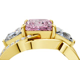 Yellow gold Three-Stone Fancy Pink Princess Cut Cut Diamond Split Shank Prong Set Ring_4