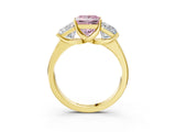 Yellow gold Three-Stone Fancy Pink Princess Cut Cut Solitaire Ring with Classic Prong Setting_3