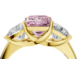 Yellow gold Three-Stone Fancy Pink Princess Cut Cut Solitaire Ring with Classic Prong Setting_4