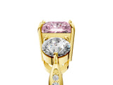Yellow gold Three-Stone Fancy Pink Princess Cut Diamond Channel Set Engagement Ring with Prong Setting_17