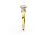 Yellow gold Three-Stone Fancy Pink Princess  Cut Diamond Ring with Channel-Set Band and Four-Prong Setting_18