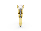 Yellow gold Three-Stone Fancy Pink Princess  Cut Diamond Ring with Channel-Set Band and Four-Prong Setting_35