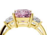 Yellow gold Three-Stone Fancy Pink Princess  Cut Solitaire Ring with Prong Setting_7