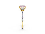 Yellow gold Three-Stone Fancy Pink Radiant Cut Cut Diamond Pavé Band with Prong Setting_17