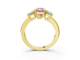 Yellow gold Three-Stone Fancy Pink Radiant Cut Cut Diamond Ring with Channel Set Band and Four-Prong Setting_27