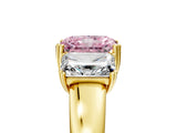 Yellow gold Three-Stone Fancy Pink Radiant Cut Cut Diamond Ring with Channel Set Band and Four-Prong Setting_29