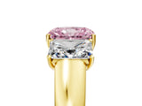 Yellow gold Three-Stone Fancy Pink Radiant Cut Cut Diamond Ring with Prong Setting and Classic Band_5