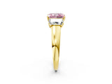 Yellow gold Three-Stone Fancy Pink Radiant Cut Cut Solitaire Ring with Classic Prong Setting_2