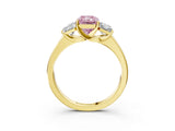 Yellow gold Three-Stone Fancy Pink Radiant Cut Cut Solitaire Ring with Classic Prong Setting_3