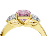 Yellow gold Three-Stone Fancy Pink Radiant Cut Cut Solitaire Ring with Classic Prong Setting_4