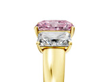 Yellow gold Three-Stone Fancy Pink Radiant Cut Cut Solitaire Ring with Classic Prong Setting_5
