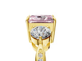 Yellow gold Three-Stone Fancy Pink Radiant Cut Diamond Channel Set Engagement Ring with Prong Setting_5