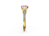 Yellow gold Three-Stone Fancy Pink Radiant  Cut Diamond Pavé Band with Four-Prong Setting_30