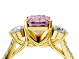 Yellow gold Three-Stone Fancy Pink Radiant  Cut Diamond Pavé Band with Four-Prong Setting_32